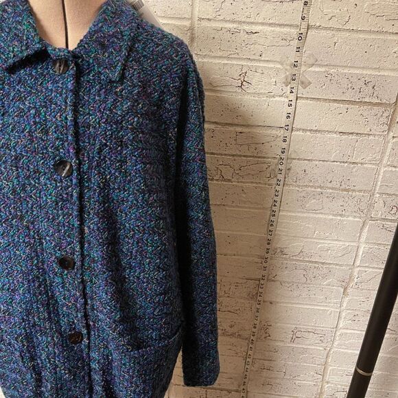 NWT Vintage Chico's Design Woven Jacket Sz 3 Textured Tweed Blazer large - Picture 3 of 13